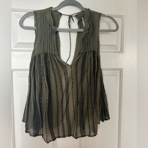 Free people open back blouse